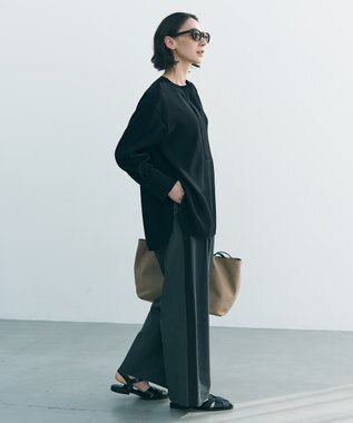 UNFILO 【セットアップ着用可】マイビューティ 側章ワイドパンツ チャコール