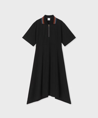 Paul Smith ストライプトリム 半袖ワンピース ブラック