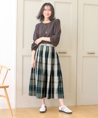  【洗濯機可能・ウエストゴム】ビックチェックスカート