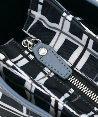 Y'SACCS ドローイングチェックトートバッグ ネイビー