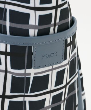 Y'SACCS ドローイングチェックトートバッグ ネイビー