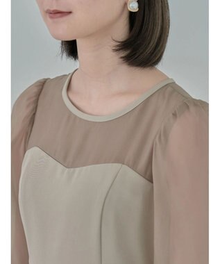 earth music&ecology ＳＥＴ２点チュールキャミ付きドッキングワンピース Beige