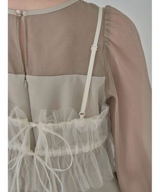 earth music&ecology ＳＥＴ２点チュールキャミ付きドッキングワンピース Beige