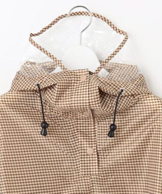 MOONBAT FLAT PURE サイクル レインポンチョ チェック 自転車 収納袋付き ベージュ