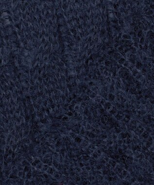 23区 S 【R(アール)】モヘヤ混 ケーブルニット ネイビー系