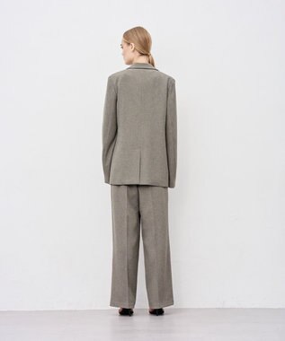 uncrave ウォッシャブルウールライクツイル ジャケット シャンブレーチャコール