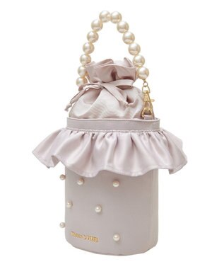Maison de FLEUR パール２Ｗａｙフリル巾着バッグ Grayish Pink