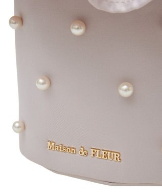 Maison de FLEUR パール２Ｗａｙフリル巾着バッグ Grayish Pink