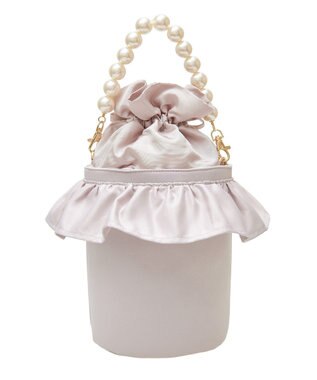 Maison de FLEUR パール２Ｗａｙフリル巾着バッグ Grayish Pink