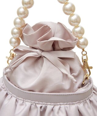 Maison de FLEUR パール２Ｗａｙフリル巾着バッグ Grayish Pink