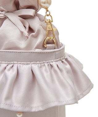 Maison de FLEUR パール２Ｗａｙフリル巾着バッグ Grayish Pink