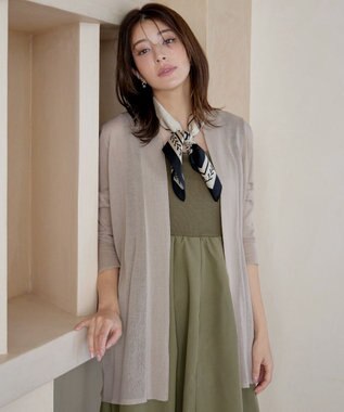 Tiaclasse ロングトッパーカーディガン グレー