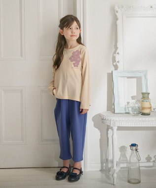 組曲 KIDS 【110-140㎝】ソフトストレッチテーパード パンツ アネモネブルー