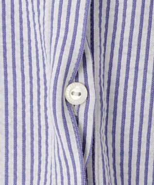 J.PRESS LADIES 【洗える・抗菌防臭・吸水速乾】サッカージャージー フレンチスリーブ カットソー オフ×ブルー系