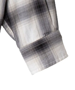 WEGO オンブレチェックグラフィックシャツ（LS） ホワイトチェック1