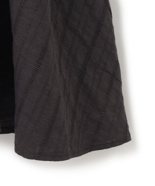 23区 L 【洗える】カラミ ストライプ ペプラム ブラウス ダークブラウン系