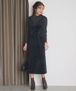 Feroux シアーフリル・ハイネックリブプルオーバー グレー系