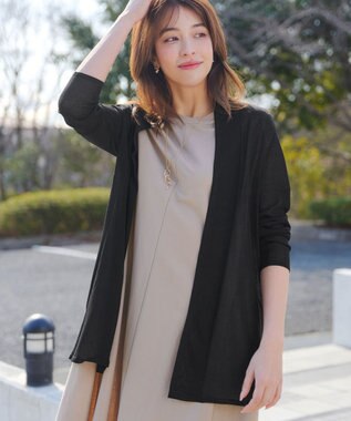 Tiaclasse ロングトッパーカーディガン ブラック