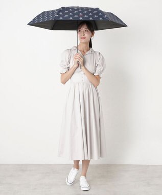 MOONBAT 【遮熱・遮光】POLO RALPH LAUREN(ポロ ラルフローレン)フローラル 花柄 晴雨兼用 雨傘  折りたたみ傘 簡単開閉 ネイビーブルー