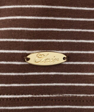 earth music&ecology ゴールドボタンボーダーカーディガン Brown