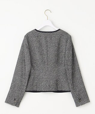 ANY SIS L シャイニーストレッチツイード ジャケット シャンブレーネイビー