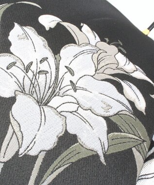 槇田商店 絵おり 百合(ゆり) 長傘 ブラック 黒