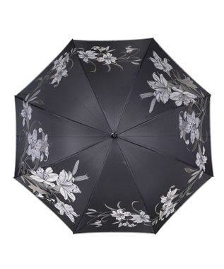 槇田商店 絵おり 百合(ゆり) 長傘 ブラック 黒