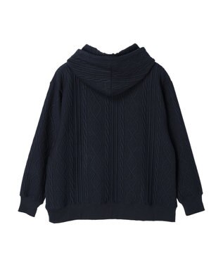 CRAFT STANDARD BOUTIQUE ケーブル柄カットパーカー1 Navy