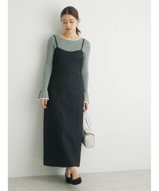 Green Parks ・ｎｏｖｅｍ９　フクレジャカードキャミワンピ Black