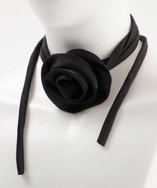 WEGO Lサテンローズチョーカー ブラック