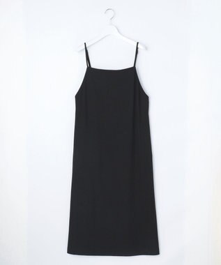 J.PRESS LADIES 【洗える】バックサテンジョーゼット キャミワンピース ブラック系