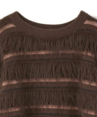 YECCA VECCA フェザーマルチボーダーニット Brown