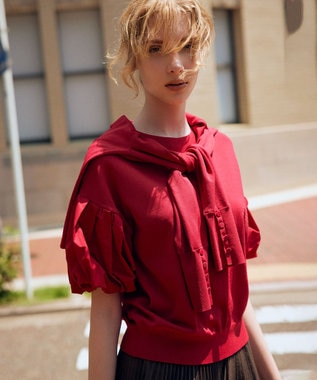 ストレッチクリアパフ袖 ニット