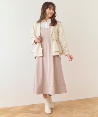 Feroux 【新色追加・洗える】バックリボン キャミワンピース ベージュ系