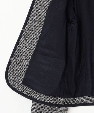 ANY SIS シャイニーストレッチツイード ジャケット シャンブレーネイビー