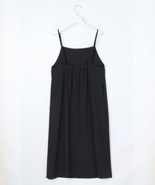 J.PRESS LADIES 【洗える】バックサテンジョーゼット キャミワンピース ブラック系