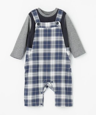 J.PRESS KIDS 【BOX付き】【80-90㎝】長袖Tシャツ&オーバーオール セット ネイビー系3