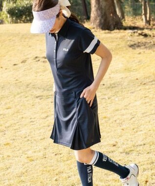 FILA GOLF／marie claire 【FILA GOLF】スポーティ半袖ワンピース ネイビー