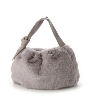 UNBILLION cachecache リボンハンドルエコファードロストバッグ ライトグレー