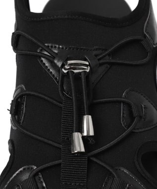 WEGO 【SMLXLサイズ展開】クリアライトソールレースアップサンダル ブラック