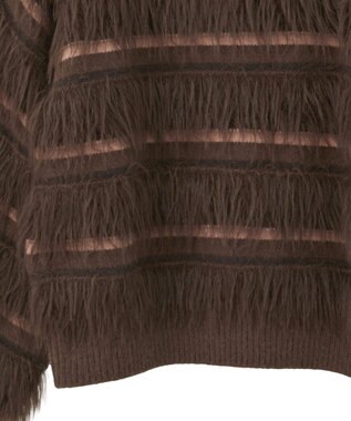 YECCA VECCA フェザーマルチボーダーニット Brown