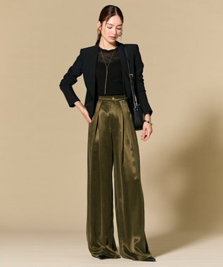 BEIGE， FRANKLIN / ドレープタックワイドパンツ Khaki