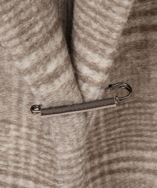 J.PRESS LADIES 【キルトピン付き】ECOLANAスライバーチェック フーデットアウター ブラウン系3