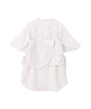 Green Parks ＳＥＴ２点シアーストライプシャツ＋ビスチェ Off White