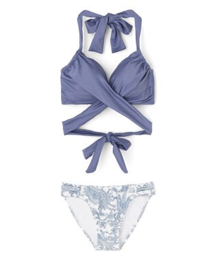 San-ai Resort（三愛水着楽園） ワコール定番商品カップ使用【グラマラスフィット】クロスワイヤー水着　9D-M　【San-ai Resort（サンアイリゾート）】 ブルー