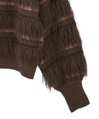 YECCA VECCA フェザーマルチボーダーニット Brown