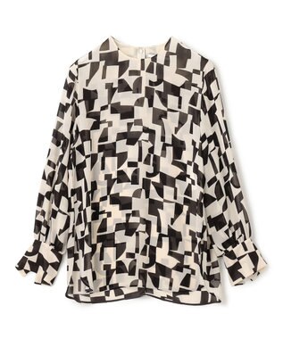 BEIGE， LUCIE / ノーカラーブラウス Absinthe×Brown