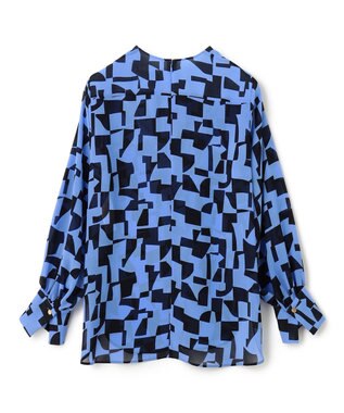 BEIGE， LUCIE / ノーカラーブラウス Sax × Navy