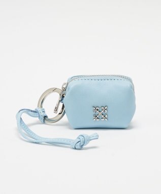 russet カラビナ付き レザーミニポーチ型チャーム(Z-220) Sax