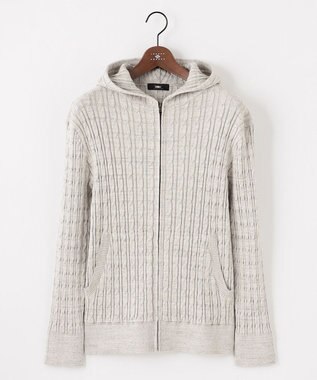 JOSEPH ABBOUD 【オリジナルオーガニックコットン使用/サスティナブル】JOE COTTONケーブル ニットパーカー ベージュ系